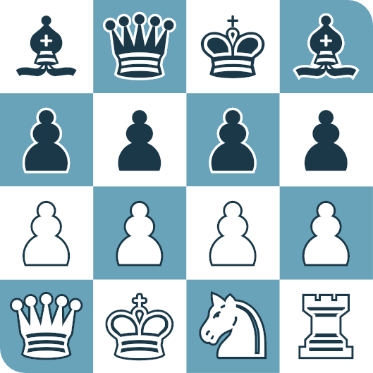 Weniger Remis im Schach: Asymmetrische Aufstellung mit kleinem Vorteil auf 4x4 Brett